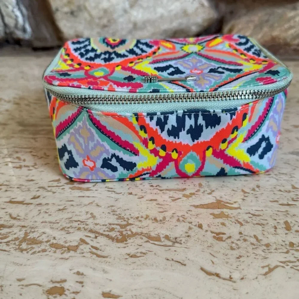 Stella & Dot Multicolor Ikat Travel Jewelry Case organization travel boho